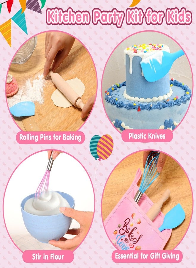 RoundFunny Valentines Day Gifts for Kids - 48 Pcs Valentines Day Baking Supplies with Kitchen Utensil, Pot Holders, Spatula, Rolling Pin, Whisk for kids Classroom School Exchange Party Favors - Image 3